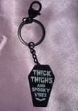 Thick Thighs Spooky Vibes Keychain