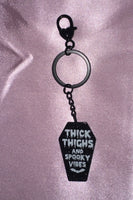 Thick Thighs Spooky Vibes Keychain