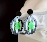 Striped Beetle Earrings