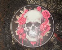 Skull Round Tin Decor