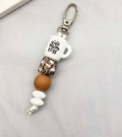 Wife Mom Boss Beaded Keychain