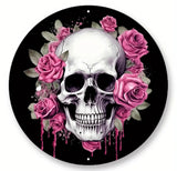 Skull Round Tin Decor