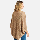 Black/Beige Crocheted Knit Shrug Cardigan