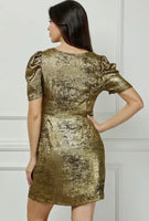 PRE ORDER! Full Size Run Metallic Shift Dress