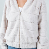 Tiered Faux Fur Jacket With Hood