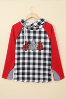 Christmas Tree Plaid Pattern Zip Hoodie