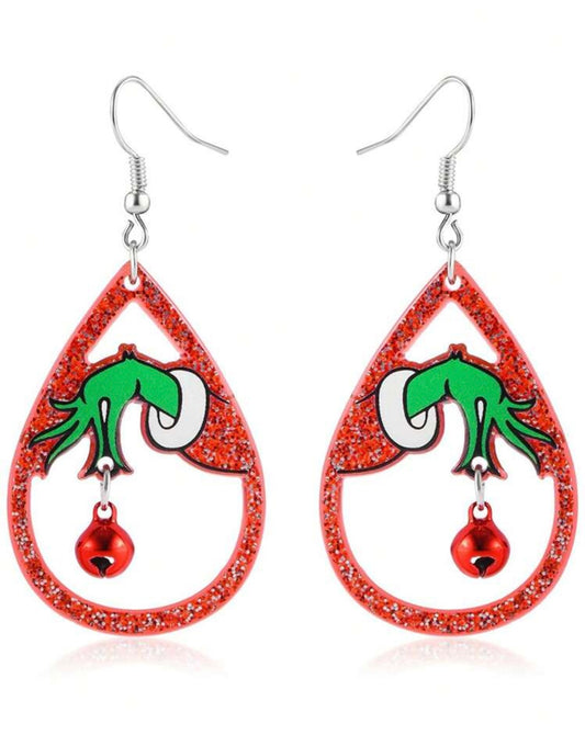 Grinchmas Glitter Drop Earrings