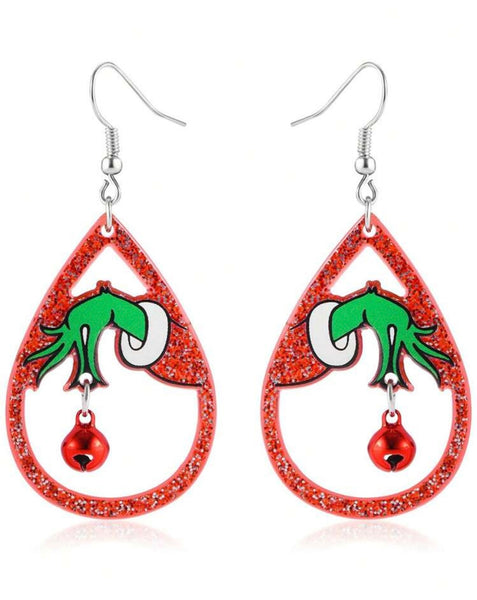 Grinchmas Glitter Drop Earrings