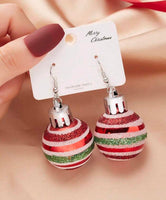 Striped Christmas Ornament Earrings