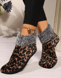 Brown Leopard Sock Booties