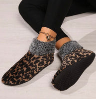 Brown Leopard Sock Booties