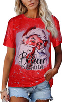 ‘I Believe In Santa’ Bleached Printed Tee