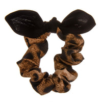 Leopard print bow hair scrunchies