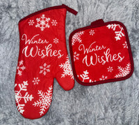 Christmas Holiday Matching Kitchen Mitt Sets