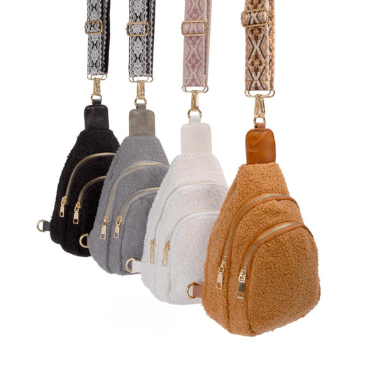 Sherpa Crossbody Sling Bag With Guitar Strap