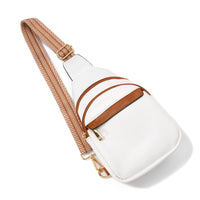 Faux Leather Guitar Strap Sling Bag With Contrast Leather Details