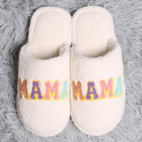 ComfyLuxe Mama Embroidered Microfiber Slide On Slipper