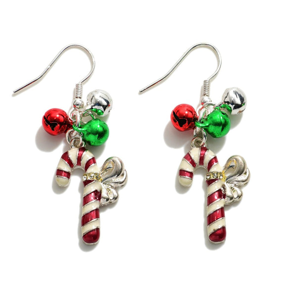 Christmas Bells & Candy Cane Earrings