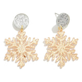 Glitter Acetate Snowflake Drop Earrings