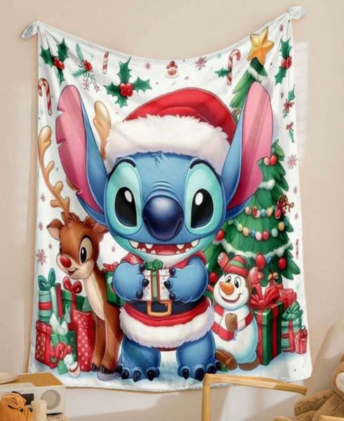 Stitch Christmas Plush Throw Blanket