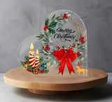 Merry Christmas Acrylic Heart Shaped Decor