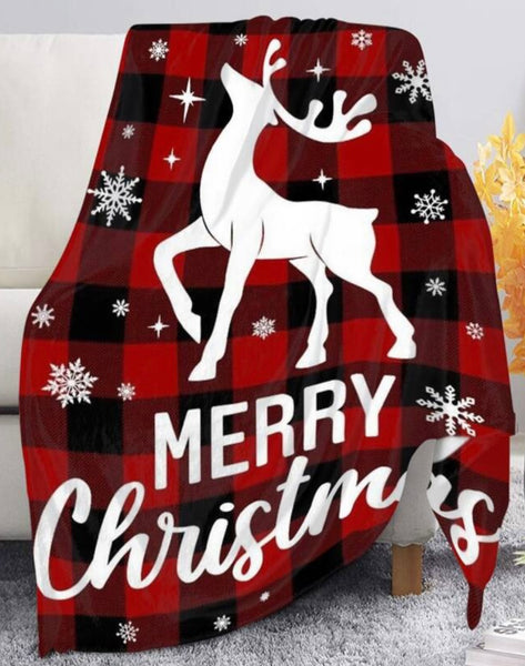 Super Soft Plaid Merry Christmas Blanket