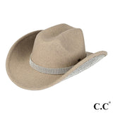 C.C Vegan Cowboy Hat With Rhinestone Trim And Band