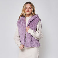 Do Everything In Love Lavender Faux Fur Hooded Vest