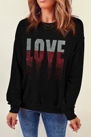 Black Rhinestone LOVE Graphic Sweatshirt