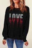 Black Rhinestone LOVE Graphic Sweatshirt