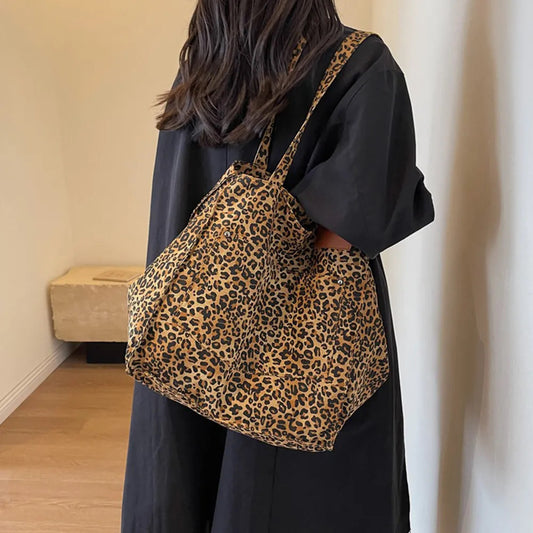 Runaway Leopard Canvas Tote Bag
