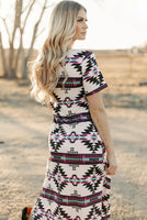 Fiestaa Azteca Western Print T-Shirt Dress