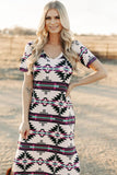 Fiestaa Azteca Western Print T-Shirt Dress