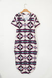Fiestaa Azteca Western Print T-Shirt Dress