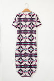 Fiestaa Azteca Western Print T-Shirt Dress