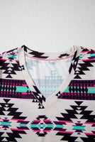 Fiestaa Azteca Western Print T-Shirt Dress