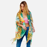 Bomb Botanical Leaf Printed Kimono