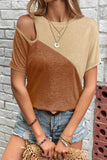 Down In Brown Shoulder Cut Out Top