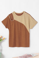 Down In Brown Shoulder Cut Out Top