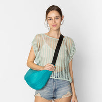 Water Resistant Aqua Crossbody Bag