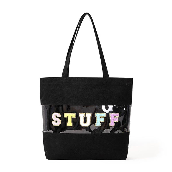 Chenille ‘STUFF’ Patch Tote Bag