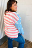 Stars & Stripes Patriotic Hi Lo Oversized Sweater