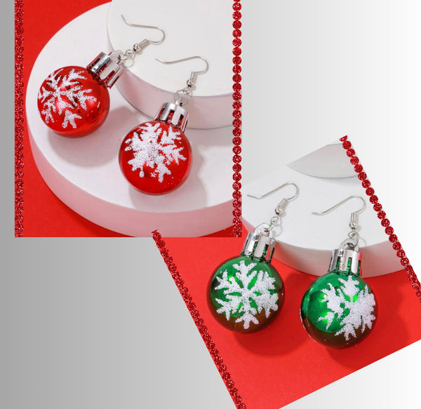 Christmas Snowflake Ornament Earrings