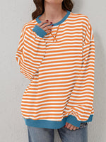 Lovelet Contrast Striped Long Sleeve Sweatshirt