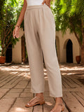 Ruched Half Elastic Waist Pants