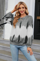 Gradient Round Neck Long Sleeve Sweatshirt