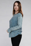 Washed Baby Waffle Long Sleeve Top