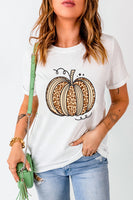 Pumpkin Round Neck Short Sleeve T-Shirt