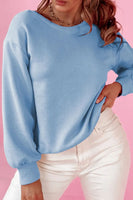 Bow Round Neck Long Sleeve Sweatshirt