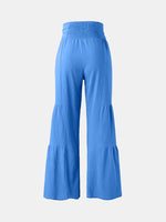 Tied Ruched Wide Leg Pants